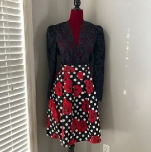 Polka Dot & Flower Medium Skirt